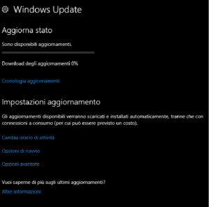 Windows Update bloccato a 0%